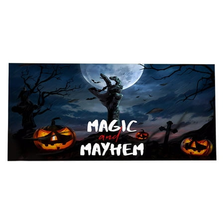 

OHLBIS Clearance Halloween Garage Door Decorations Banner 7 X 16 Ft Movie Characters Halloween Garage Door Cover For Double Car Garage Hanging Halloween Mural For Outdoor Party