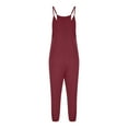 thumbnail image 5 of Women's Loose Sleeveless Jumpsuits Capris Spaghetti Strap Harem Capri Pants Casual Romper Overalls Summer Outfits (XL, Red), 5 of 7