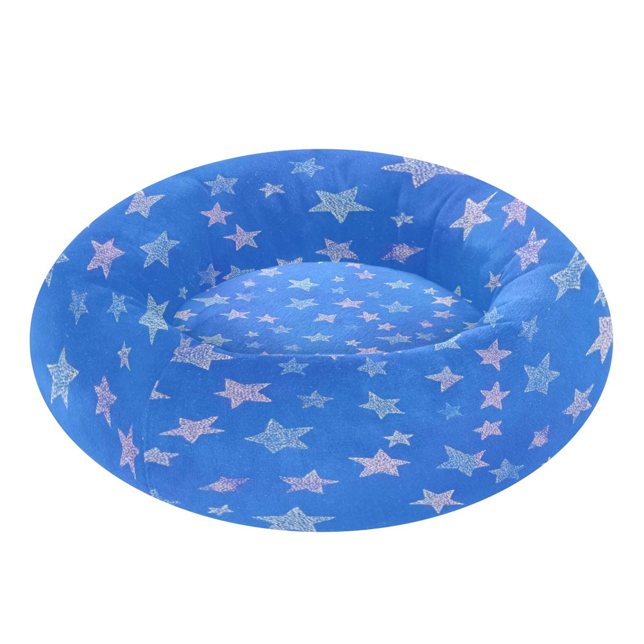 Iauyy Pet Couch Donut Cat Bed for Indoor Cats/Small Dogs Washable & Machine with Non-slip Bottom Calming Cat Furniture, Shining Stars (M)