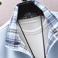 thumbnail image 4 of Veste Décontractée à Carreaux pour Hommes à Manches Longues avec Col Montant, Boutons devant et Poches Zippées pour Extérieur, 4 of 6