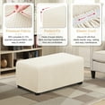 thumbnail image 4 of TAOCOCO Ottoman Covers Rectangle Footstool Slipcovers Stretch Storage Ottoman Cover Furniture Protector Ivory-L, 4 of 7