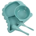 thumbnail image 2 of 1 Set Toddler Divided Plate Kids Bowl Children Dinosaur Plate Kids Fork Spoon, 2 of 6