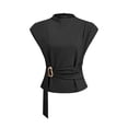 thumbnail image 7 of successthop Pleated Tank Tops for Women Dressy Crewneck Shirt Adjustable Side Straps Blouse Summer Short Sleeve Tops S, 7 of 7