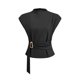 thumbnail image 4 of Camisas de Manga Corta para las Mujeres Casual V-Cuello Plegado Vendaje Suéter Blusa, Ligero Top de Verano, 4 of 6