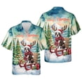 thumbnail image 3 of Merry Christmas Santa Reindeer Antlers Boston Terrier Sleigh Xmas Winter Holiday Hawaiian Shirt Breathable Summer Unisex Merch Gentleman Dog Lover Gifts - 00023, 3 of 6