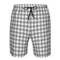 thumbnail image 4 of Naloa Gray Checkboard Men's Beach Shorts, Surfing shorts, Swim trunks, Quick Dry Swim Trunks for Surfing Beach Fun - 3X-Large, 4 of 9