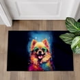 thumbnail image 4 of Hippie Pomeranian Portrait oil painting Watercolor Tie-dye Vintage Doormat Pom Dog Lover Gifts Indoor Outdoor Welcome Mat - 00015, 4 of 5