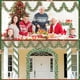 thumbnail image 4 of Seyotauo 6.5 FT Christmas Decor Tinsel Garland with Snowflake Christmas Tree, Red Green Silver Shiny Metallic Christmas Garland for Home Tree Mantle Stairs Indoor Outdoor Holiday Xmas Party Decor, 4 of 6