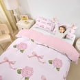 thumbnail image 2 of Erosebridal Garden Hydrandrea Flower Duvet Cover Set for Girls, Kawaii Pink Bow Knot Bedding Full, Pink Reversible 3-Piece, 1 Duvet Cover and 2 Pillowcases, No Comforter, 2 of 6