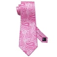 thumbnail image 5 of Barry.Wang Paisley Ties for Men Flower Silk Necktie Set with Handkerchief Cufflinks Wedding Party Business, 5 of 7