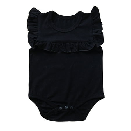 

Baby Girls Bodysuit Summer Ruffle Sleeve Onesies Baby Romper