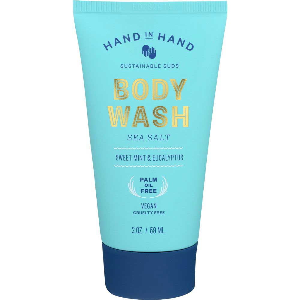 Hand In Hand Sea Salt Sweet Mint and Eucalyptus Body Wash, 2 Ounce 1