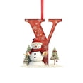 thumbnail image 2 of Qjidjing Snowman Alphabet Letter Ornaments for Christmas Tree, 3.15 inch, Red Xmas Hanging Decor, 2D Acrylic Pendants for Home Party , Letter Y, 2 of 6