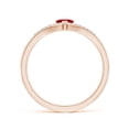 thumbnail image 2 of Angara Natural Ruby Heart Ring with Diamond in 14K Rose Gold for Women (Size-4mm) – July Birthstone Jewelry | Solitaire Ruby Ring (Ring Size - 11), 2 of 9