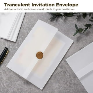  100 Pack Pre-Folded Vellum Jackets for 5x7 Invitations  Transparent Invitation Kraft Vellum Wedding Invitations Wraps Cover for  Baby Shower Birthday Party Invitations Postcards Photos Scrapbook : Arts,  Crafts & Sewing