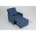 thumbnail image 3 of Sleeper Chair 3-in-1 Convertible Chair Bed, Adjustable Pull Out Sofa Bed with USB Ports, Side Pocket, Pillow and Convertible Backrest, 3 of 10