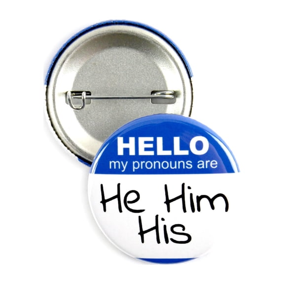 25 Pack - Hello My Pronouns Are He Him His LGBTQ Pinback Button Badges - 1.5 Inch Round