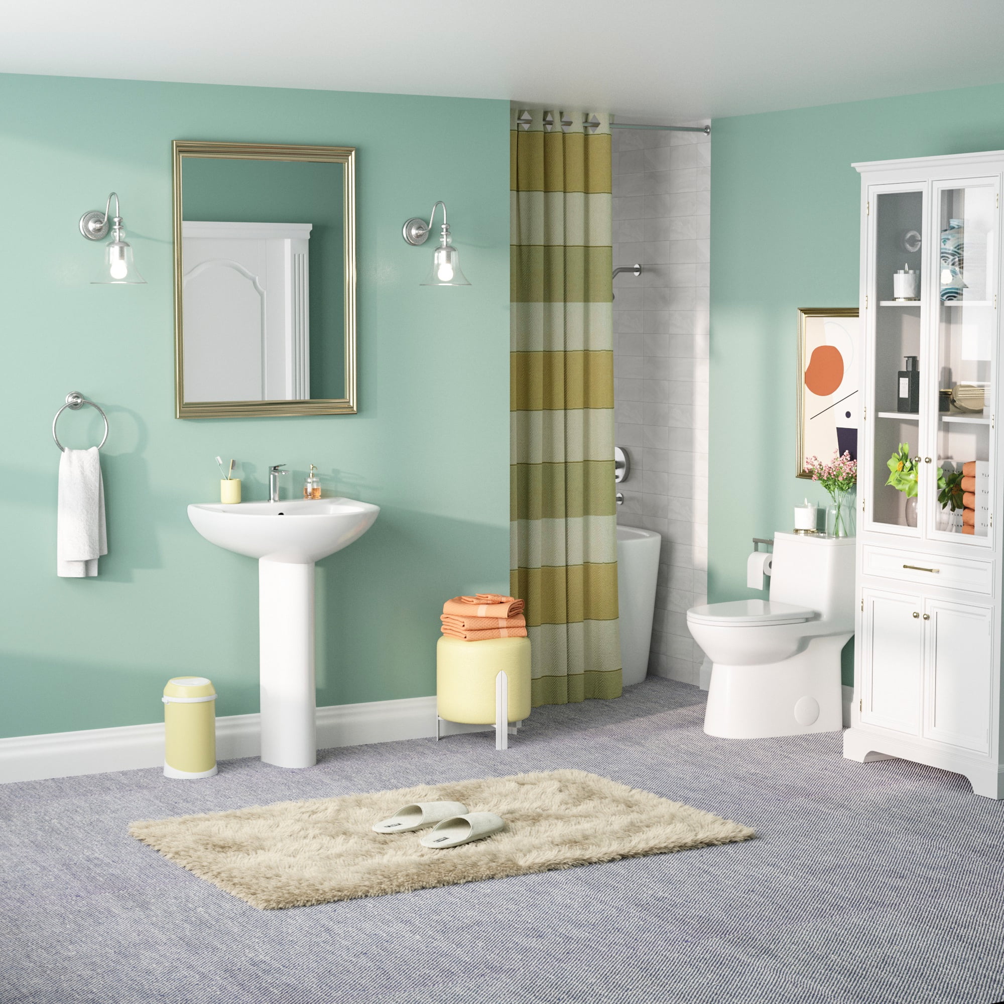 DeerValley DV-1P523 26" Tall U-Shape Pedestal Bathroom Sink with Overflow in White