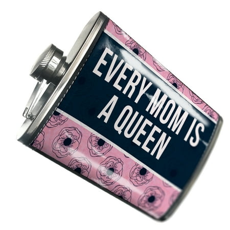 

NEONBLOND Flask Every Mom is a Queen Mother s Day Pink and Navy Flowers