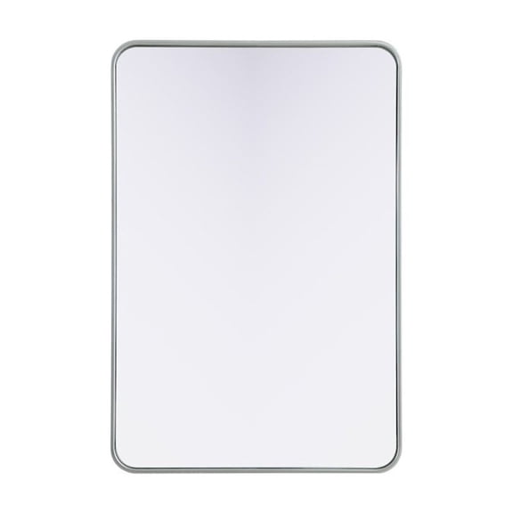 Elegant Decor Contour Metal Rectangle Mirror 27x40 in Silver