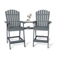 thumbnail image 4 of Tabourets de Bar de Patio, Ensemble de 2, Chaises Adirondack d'Extérieur à Dossier Haut avec Plateau de Raccord – Sièges de Balcon et de Terrasse en Poly Recyclé Résistant aux Intempéries pour Cour Arrière et Jardin, 4 of 8