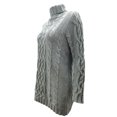 thumbnail image 4 of VISgogo Vestido de punto de otoño para mujer, vestido de suéter corto ajustado de cuello alto de manga larga de jacquard torcido de color sólido VISgogo  moda, 4 of 6