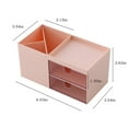 thumbnail image 3 of PureCasa Desktop Organizer with Pencil Holder, 2-Drawer Desk Organizers for Pens Pencils and Cosmetics, Desk Storage Box for Office and , Pink, 1 Pack, 6.9"x3.5"x3.6", 3 of 5