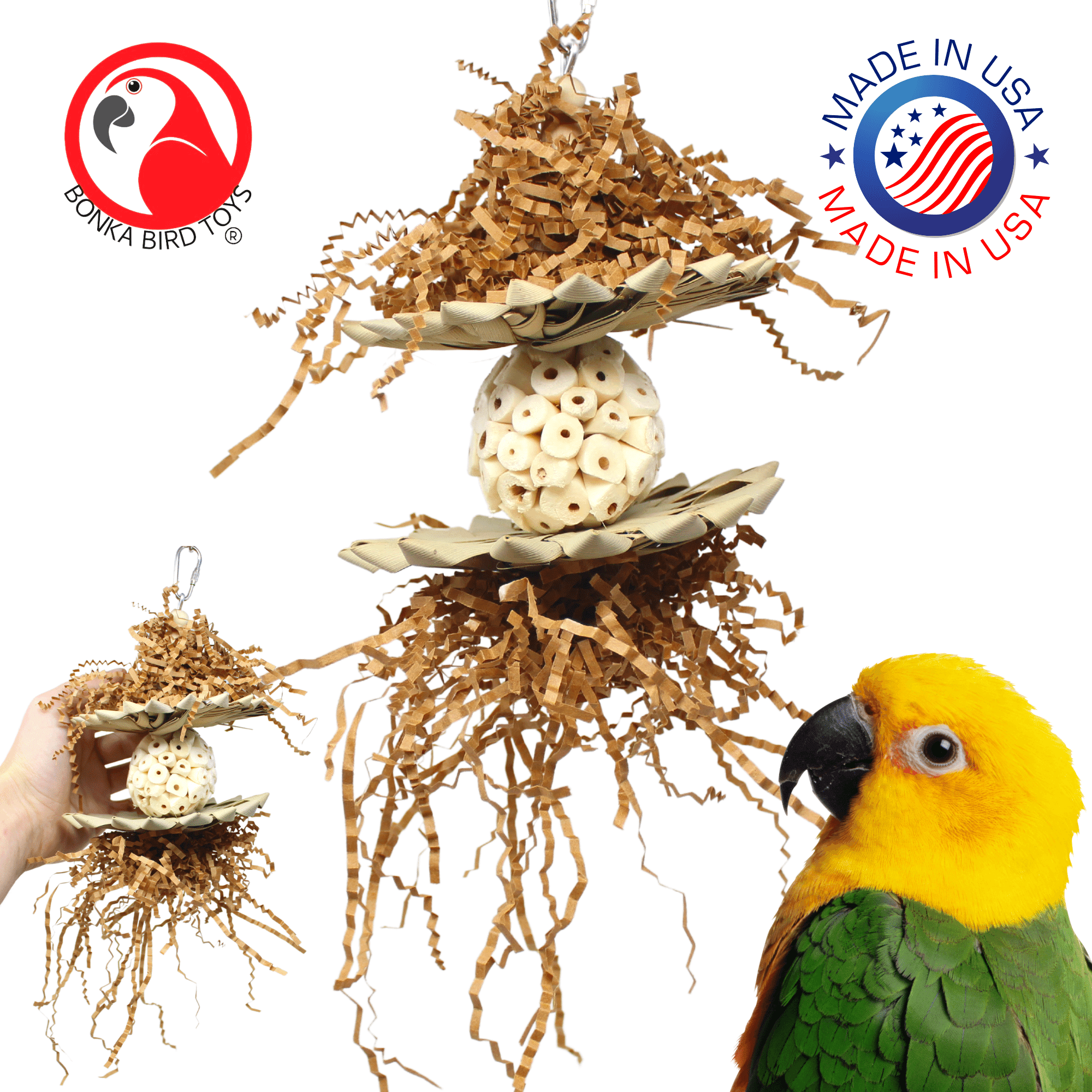 Bonka Bird Toys 3611 Crazy Sola Medium Bird Toy Natural Sola Parrot