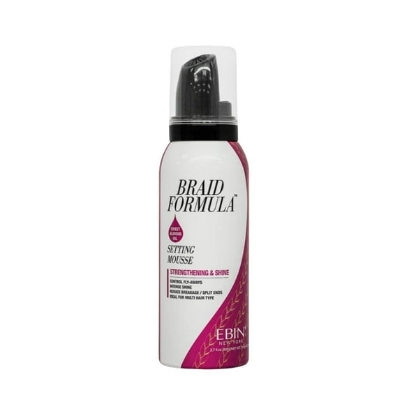 Ebin New York Braid Formula, Setting Mousse, Sweet Almond Oil, Strengthening & Shine 2.7oz