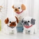thumbnail image 2 of Electric plush toy puppy simulation wearing apron, running, barking, nodding, wagging tail, children's toy doll, 2 of 5