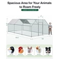 thumbnail image 4 of YODOLLA Outdoor Chicken Playpen 19' x 9' x 6.5' Walk-in Metal Hen Cage with Waterproof Cover Chicken Coop Enclosure, 4 of 15