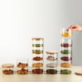 thumbnail image 4 of Stackable Glass Jars With Bamboo Lids Airtight Sealed Storage Containers Canisters For Kitchen Snack Dry Fruit Storage Box, 4 of 11