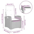 thumbnail image 2 of vidaXL Reclining Garden Chair with Side Table Grey Poly Rattan, 2 of 5