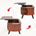 thumbnail image 5 of LEFHDA Lift Top Coffee Table, Modern Small Coffee Table with Storage, 47.2" Oval Coffee Table with Sliding Tambour Door, Wood End Table for Living Room (brown), 5 of 7