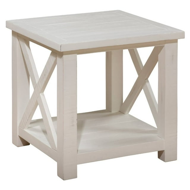 Bowery Hill Table d'Extrémité Carrée en Blanc
