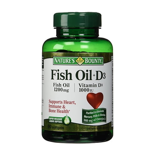 Natures Bounty 1200 Mg Fish Oil + Vitamin D3 1000 Iu Softgels 90 Ea