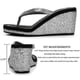 thumbnail image 3 of Womens Wedge Platform Flip Flop Open Toe High Heel Flipflops Non-Slip Soft Rhinestones Glitter Gem, 3 of 5
