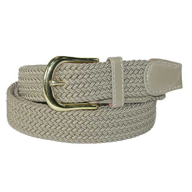 CTM - Men's Elastic Stretch Belt with Gold Buckle and Matching Tabs ...