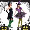 thumbnail image 6 of 1 Set Womens Striped Knee High Socks Long Knitted Arm Warmers Fingerless Gloves for Halloween Costume (Socks+Gloves), 6 of 8