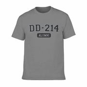 DD-214 Alumni T-Shirt Veteran DD-214 Alumni US Military Veteran Retired DD-214 T-Shirt for Men Grey S-Size
