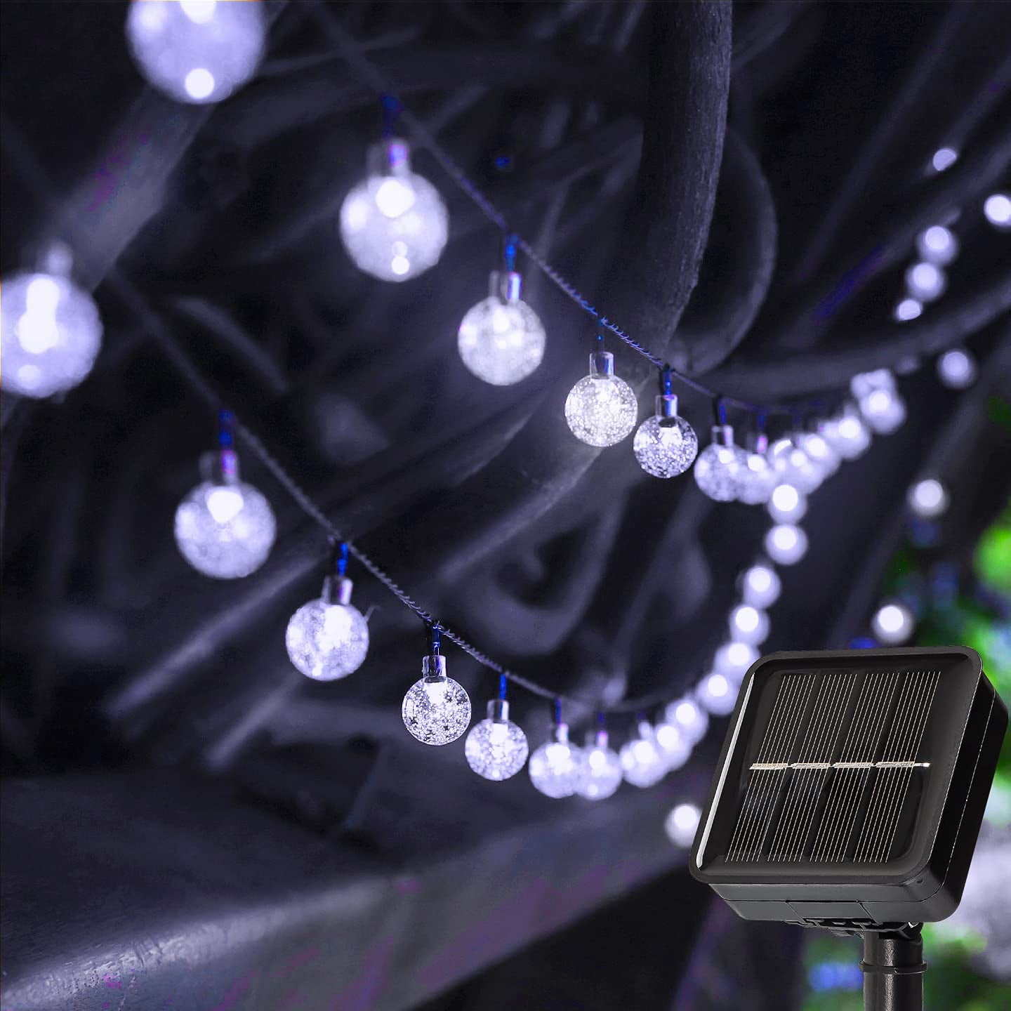 Solar Battery Power LED Lights String Fairy Globe Ball Lights Garden Waterproof 