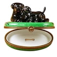 thumbnail image 3 of Black Labrador and Puppy Collectible Limoges Box Porcelain Figurine, 3 of 3