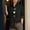 Black, variant on Women's Oversized Shirt with Asymmetric Large Buttons Casual Long Sleeve Blouse