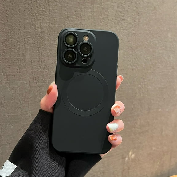 Allytechgroup Magsafe Case for Apple iPhone 14 Pro, Slim Liquid Silicone Shockproof Anti-Scratch Bumper Lightweight Camera Lens Protective Magnetic Back Case Cover for iPhone 14 Pro, Black