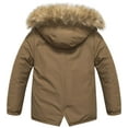 thumbnail image 2 of Chrisuno Boys Hood Winter Coat Heavy-Weight Waterproof Multiple Pockets Puffer Jacket Sherpa Parka Brown 14-16, 2 of 5