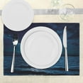 thumbnail image 3 of Ambesonne Night Place Mats Set of 4, Dramatic Sky Moon Ocean, Standard Size, Dark Blue White, 3 of 6