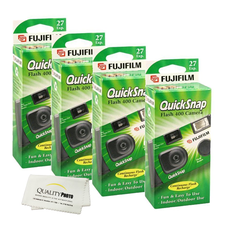 Fujifilm QuickSnap Flash 400 Disposable 35mm Camera (4 Pack)+ Quality