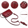 thumbnail image 6 of (2 pack) SENDEFN Women's Genuine LeatherCrossbody Handbag, 1-Wine Red, 6 of 8