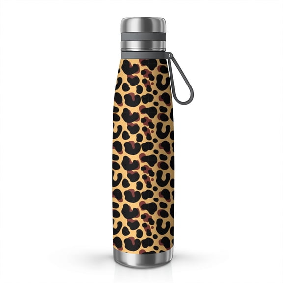 Leopard Print 29oz Stainless Steel Insulated Thermos with Tea Filter, 360° Printed Travel Bottle, Leakproof BPA-Free Flask with Anti-Slip Base, 304 Inner & 201 Outer, Vacuum Cup