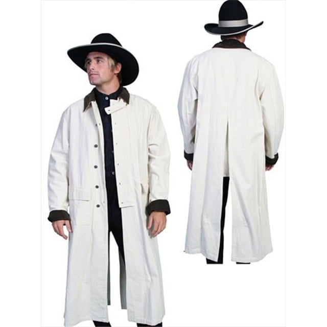 Scully RW107-NAT-M Mens Rangewear Canvas Duster Jacket- Natural- Medium